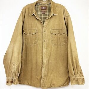Levi Strauss & Co Mens Corduroy Shirt Jacket Tan Fleece Lined XL Heavyweight